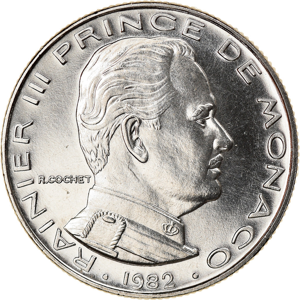 Monnaie, Monaco, Rainier III, 1/2 Franc, 1982, FDC, Nickel, Gadoury:MC 149