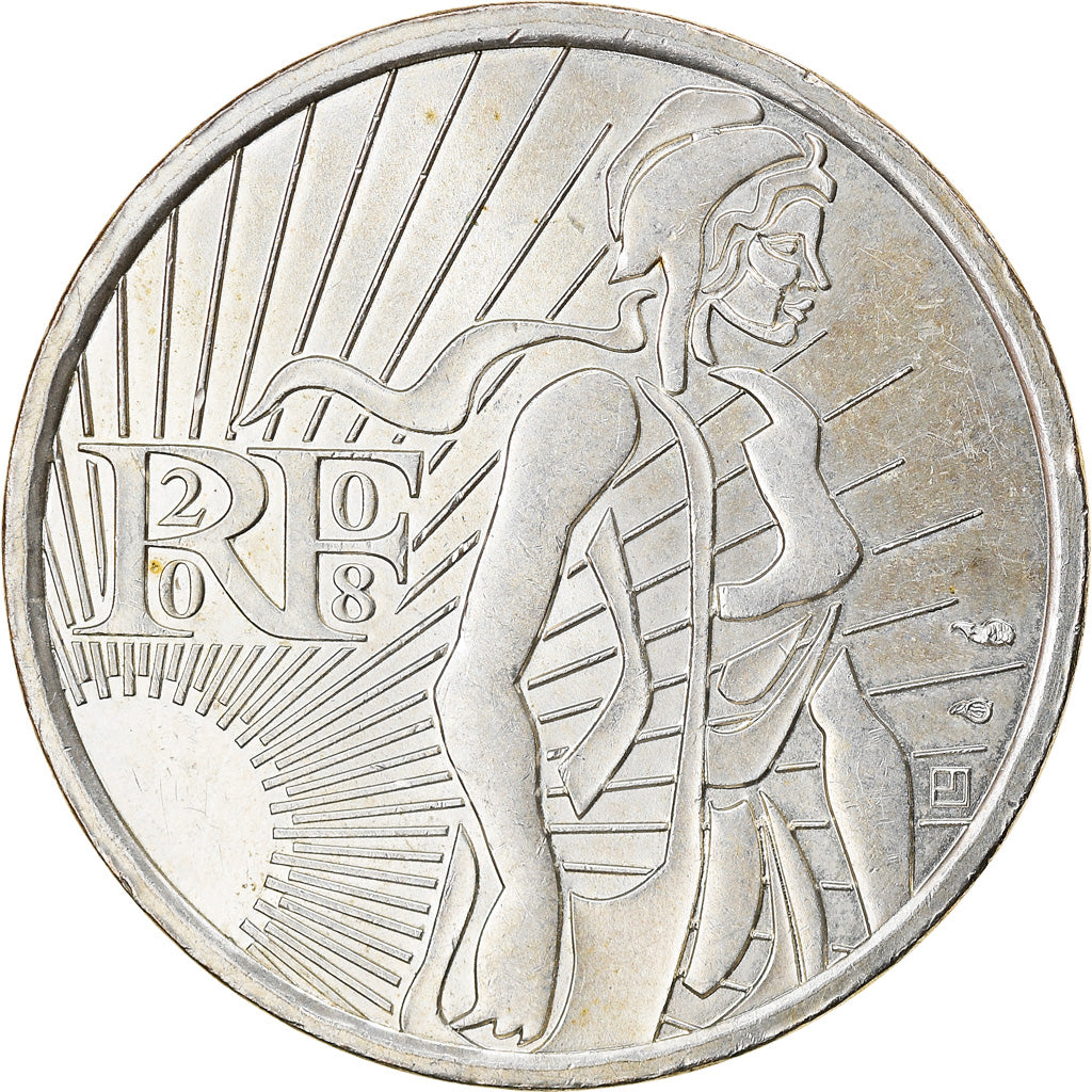 France, 5 Euro, 2008, AU(55-58), Silver, Gadoury:EU287, KM:1534