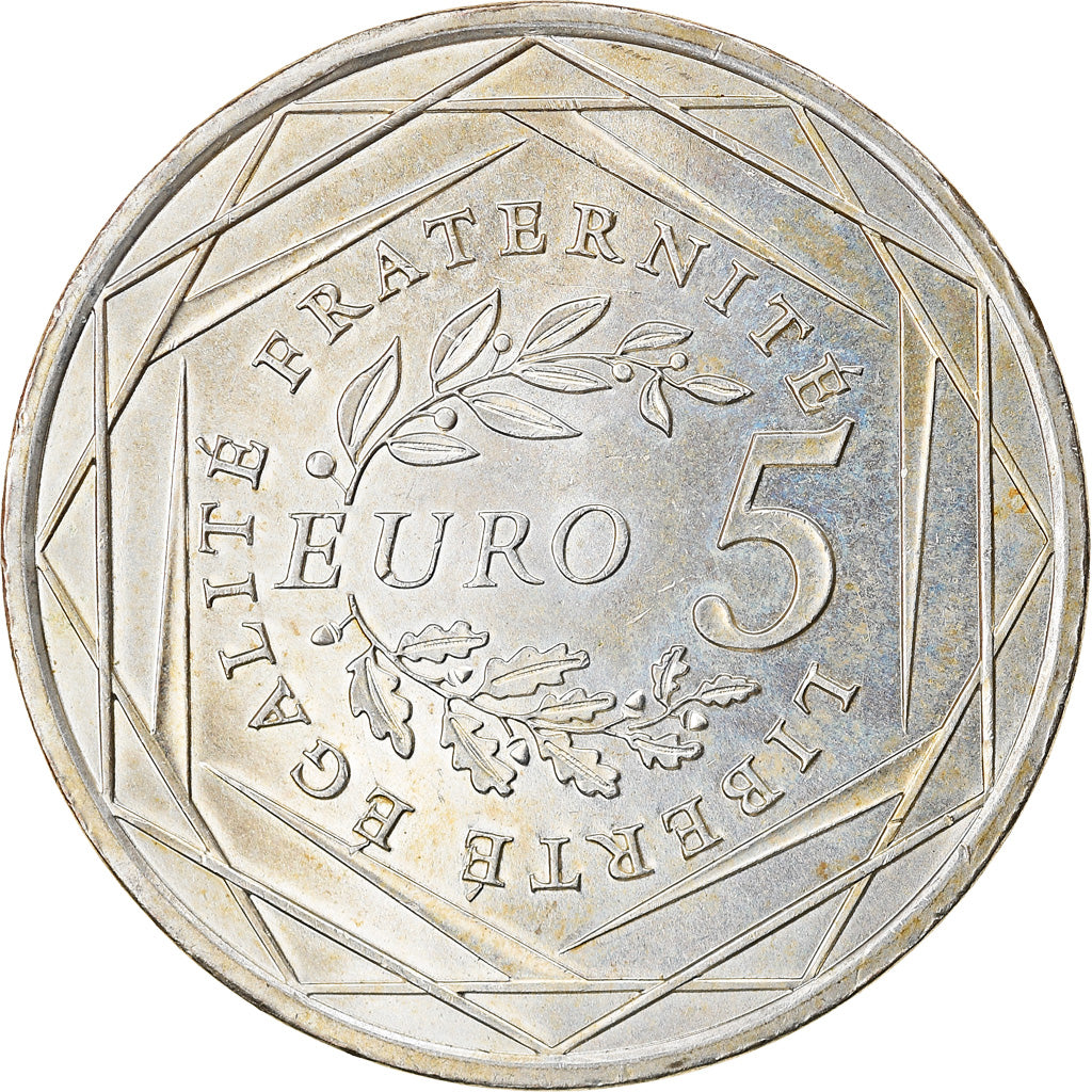 France, 5 Euro, 2008, AU(55-58), Silver, Gadoury:EU287, KM:1534