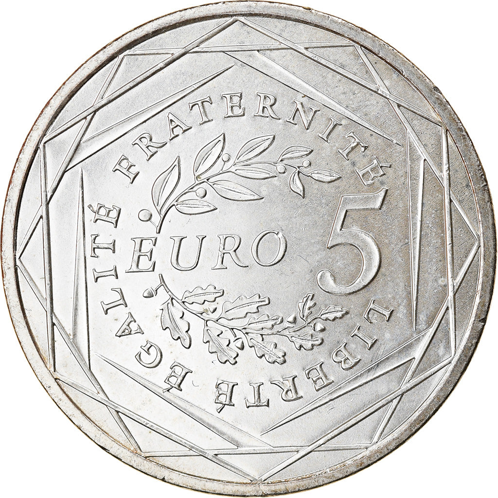 France, 5 Euro, 2008, AU(55-58), Silver, Gadoury:EU287, KM:1534