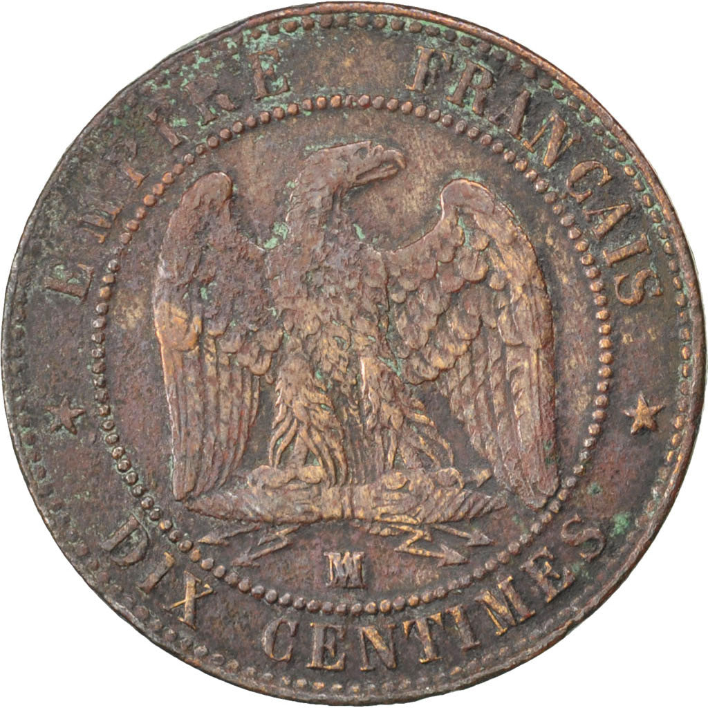 Munten, Frankrijk, Napoleon III, Napoléon III, 10 Centimes, 1856, Marseille