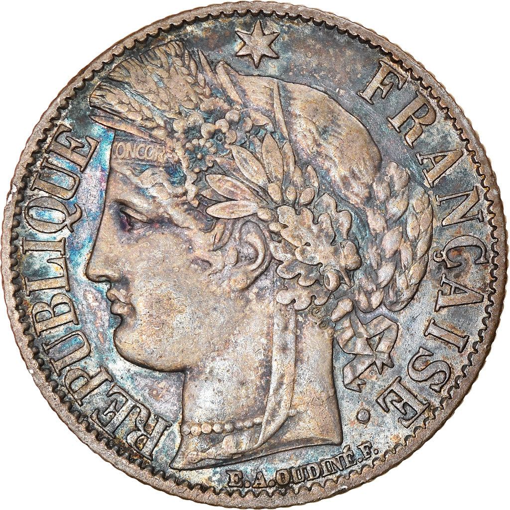 Coin, France, Cérès, Franc, 1872, Paris, VF(30-35), Silver, KM:822.1