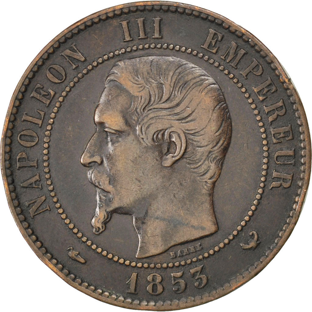 Coin, France, 10 Centimes, 1853, Lille, EF(40-45), Bronze, KM:M24, Gadoury:249c