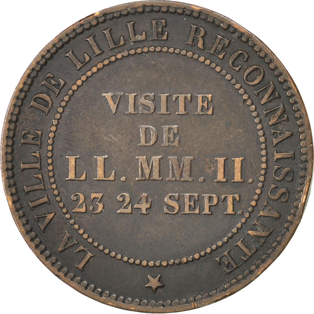 Coin, France, 10 Centimes, 1853, Lille, EF(40-45), Bronze, KM:M24, Gadoury:249c