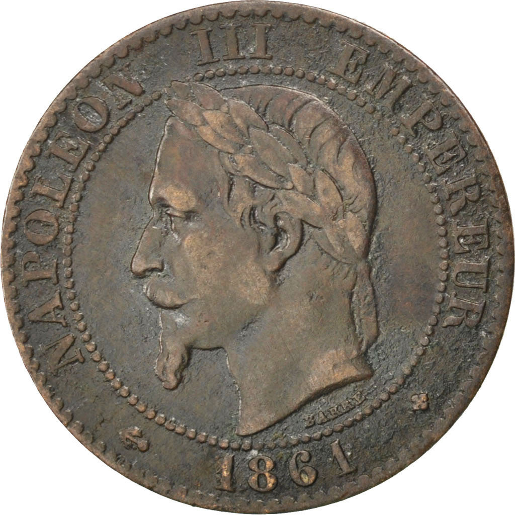 Munten, Frankrijk, Napoleon III, Napoléon III, 2 Centimes, 1861, Strasbourg