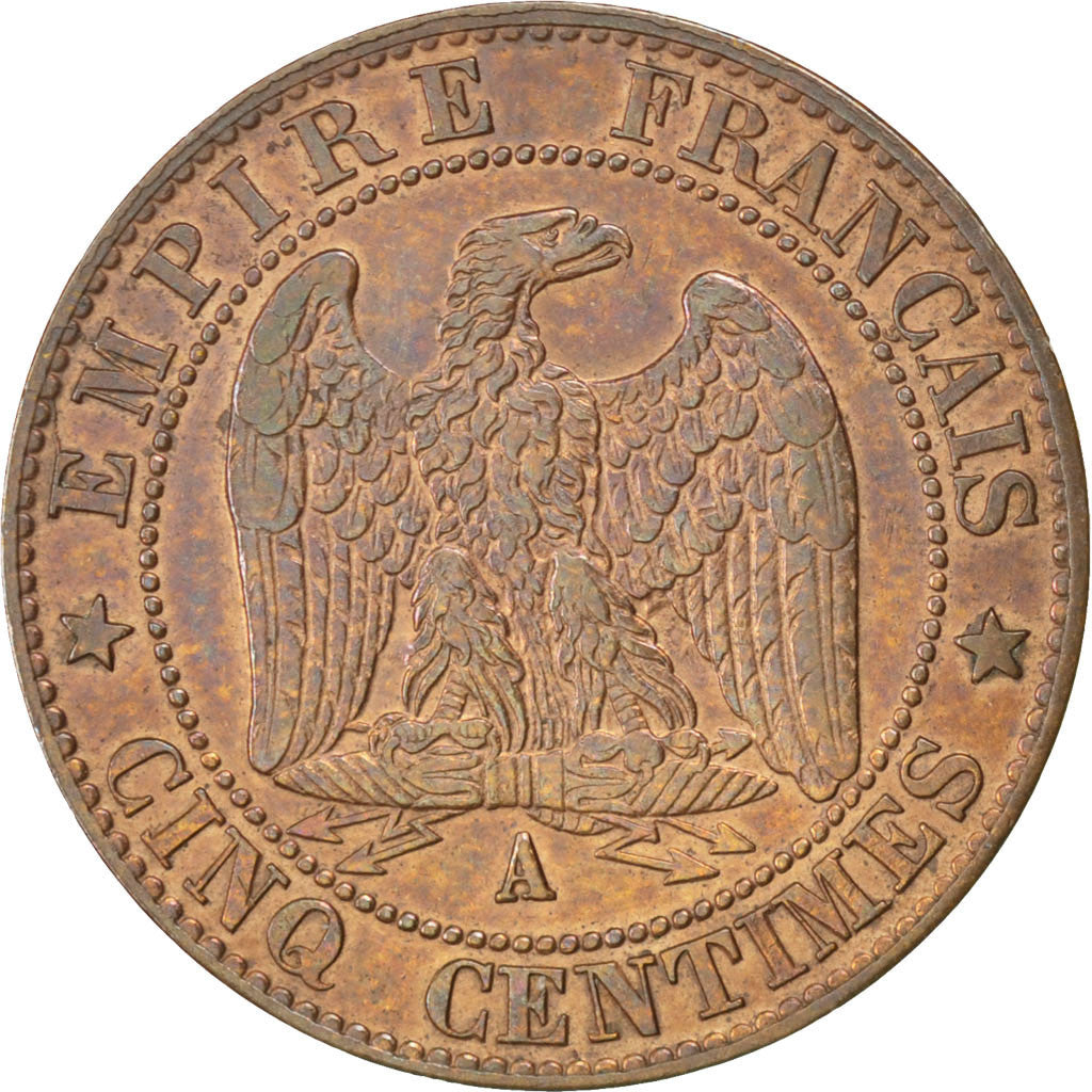 Coin, France, Napoleon III, Napoléon III, 5 Centimes, 1862, Paris, AU(50-53)