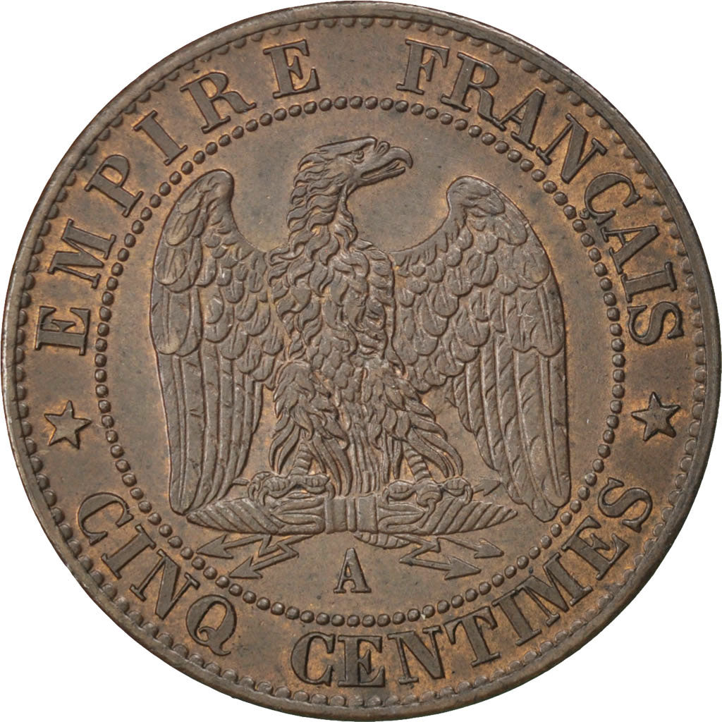 Coin, France, Napoleon III, Napoléon III, 5 Centimes, 1863, Paris, AU(55-58)