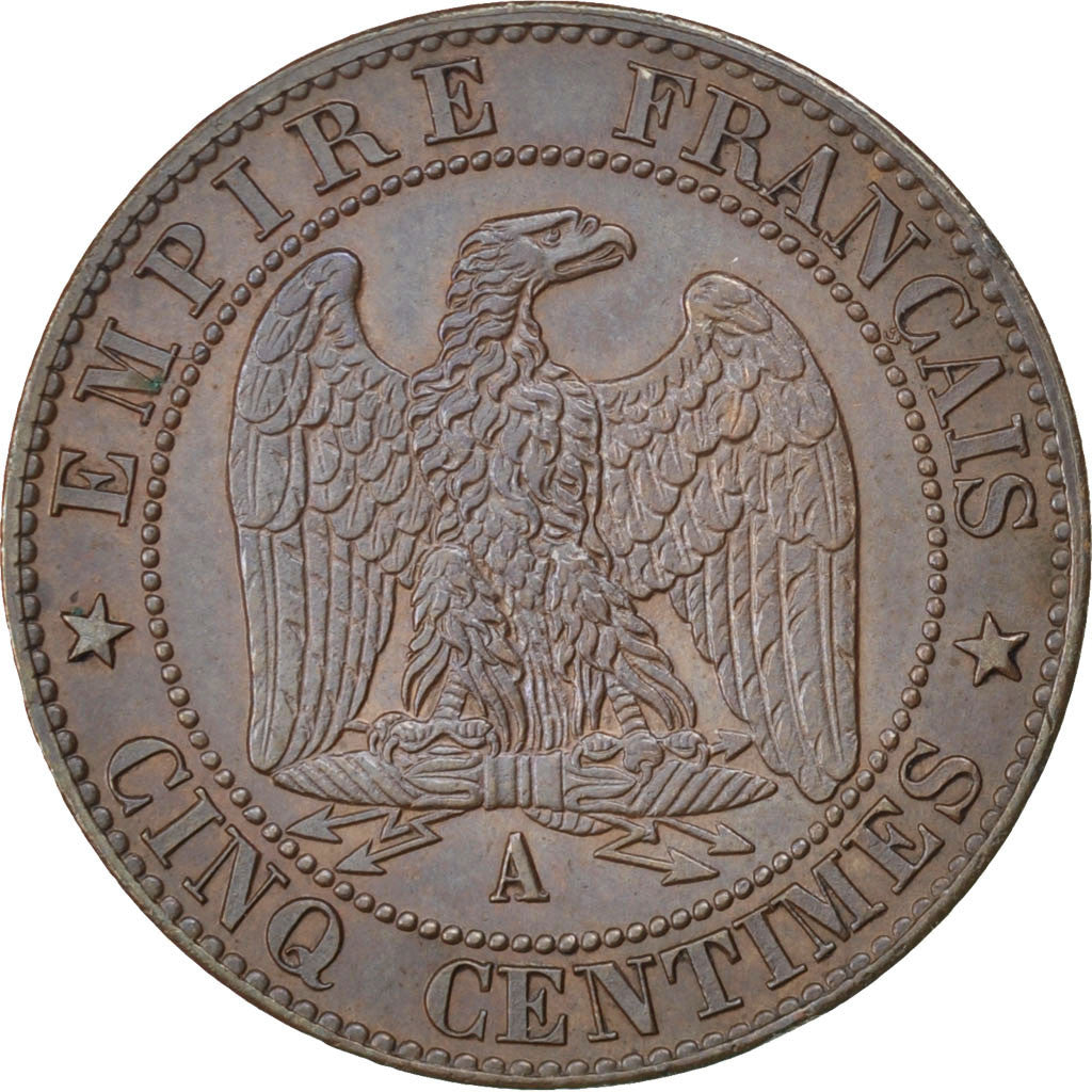 Moneta, Francia, Napoleon III, Napoléon III, 5 Centimes, 1864, Paris, SPL-