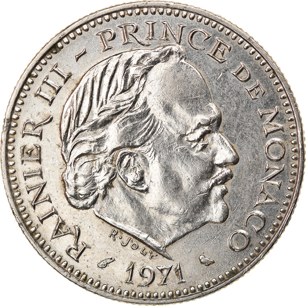 Coin, Monaco, Rainier III, 5 Francs, 1971, EF(40-45), Copper-nickel, KM:150
