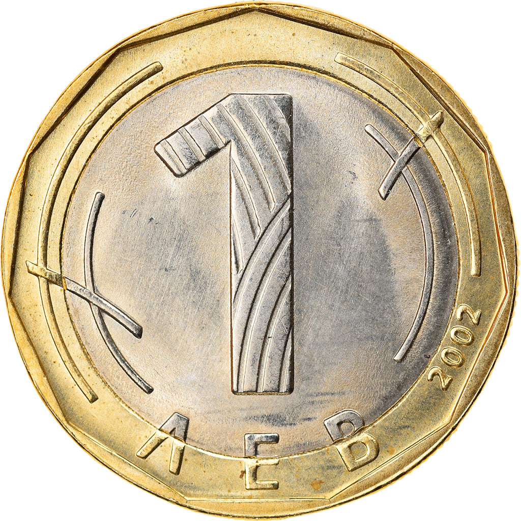 Moneda, Bulgaria, Lev, 2002, Sofia, SC, Bimetálico, KM:254