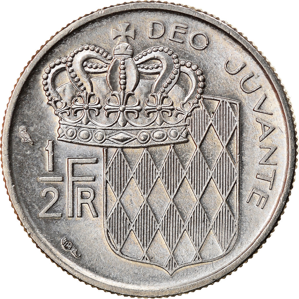 Monnaie, Monaco, Rainier III, 1/2 Franc, 1968, TTB, Nickel, Gadoury:MC 149