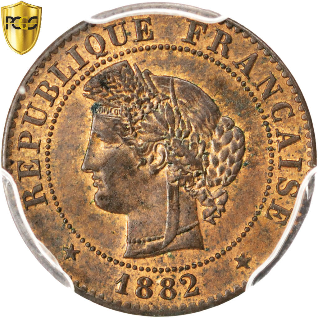 France, Centime, Cérès, 1882, Paris, Bronze, PCGS, MS63RB, Gadoury:88