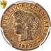 France, Centime, Cérès, 1882, Paris, Bronze, PCGS, MS63RB, Gadoury:88