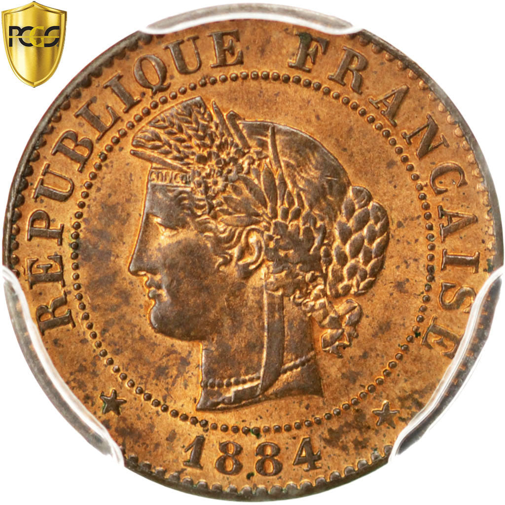 France, Centime, Cérès, 1884, Paris, Bronze, PCGS, MS63RB, Gadoury:88