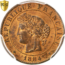 France, Centime, Cérès, 1884, Paris, Bronze, PCGS, MS63RB, Gadoury:88