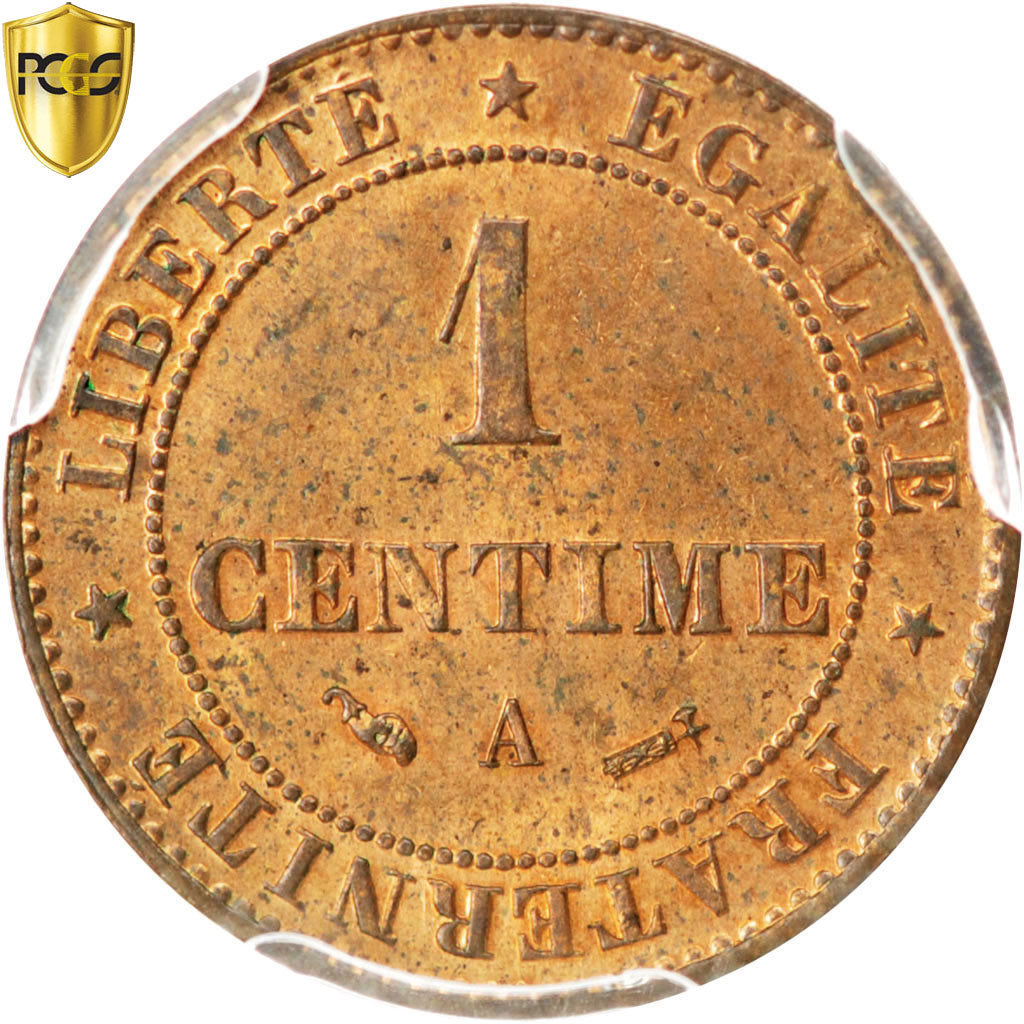 France, Centime, Cérès, 1884, Paris, Bronze, PCGS, MS63RB, Gadoury:88