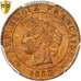 France, Centime, Cérès, 1885, Paris, Bronze, PCGS, MS64+RB, Gadoury:88