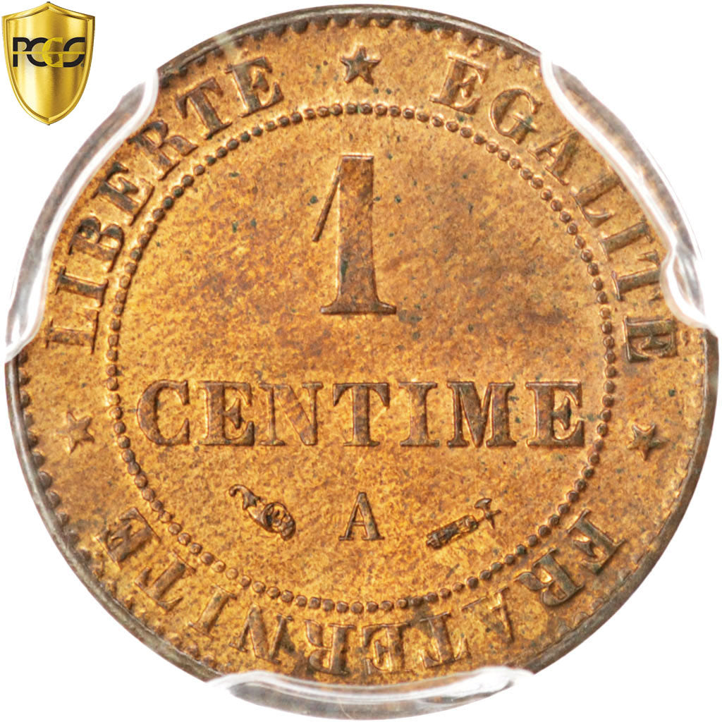 France, Centime, Cérès, 1885, Paris, Bronze, PCGS, MS64+RB, Gadoury:88