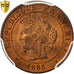 France, Centime, Cérès, 1886, Paris, Bronze, PCGS, MS64RB, Gadoury:88