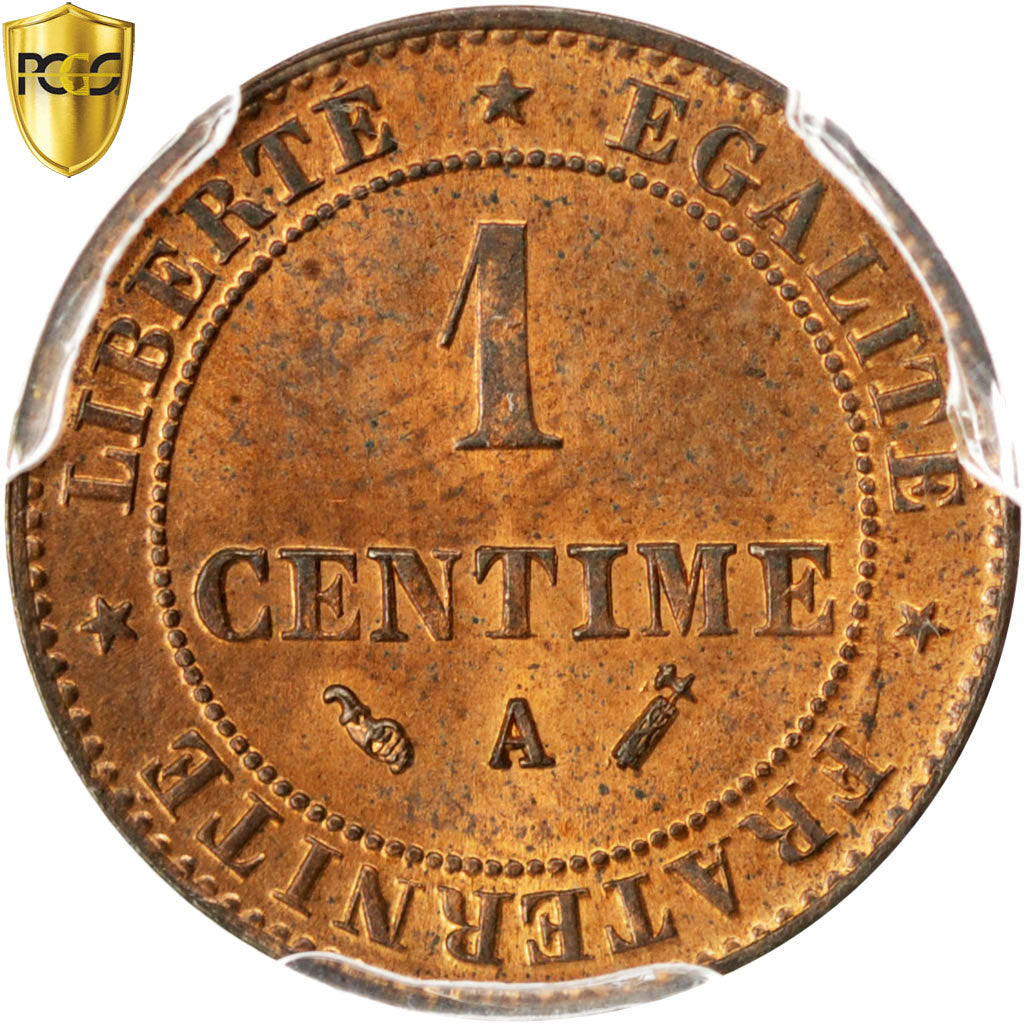 France, Centime, Cérès, 1886, Paris, Bronze, PCGS, MS64RB, Gadoury:88