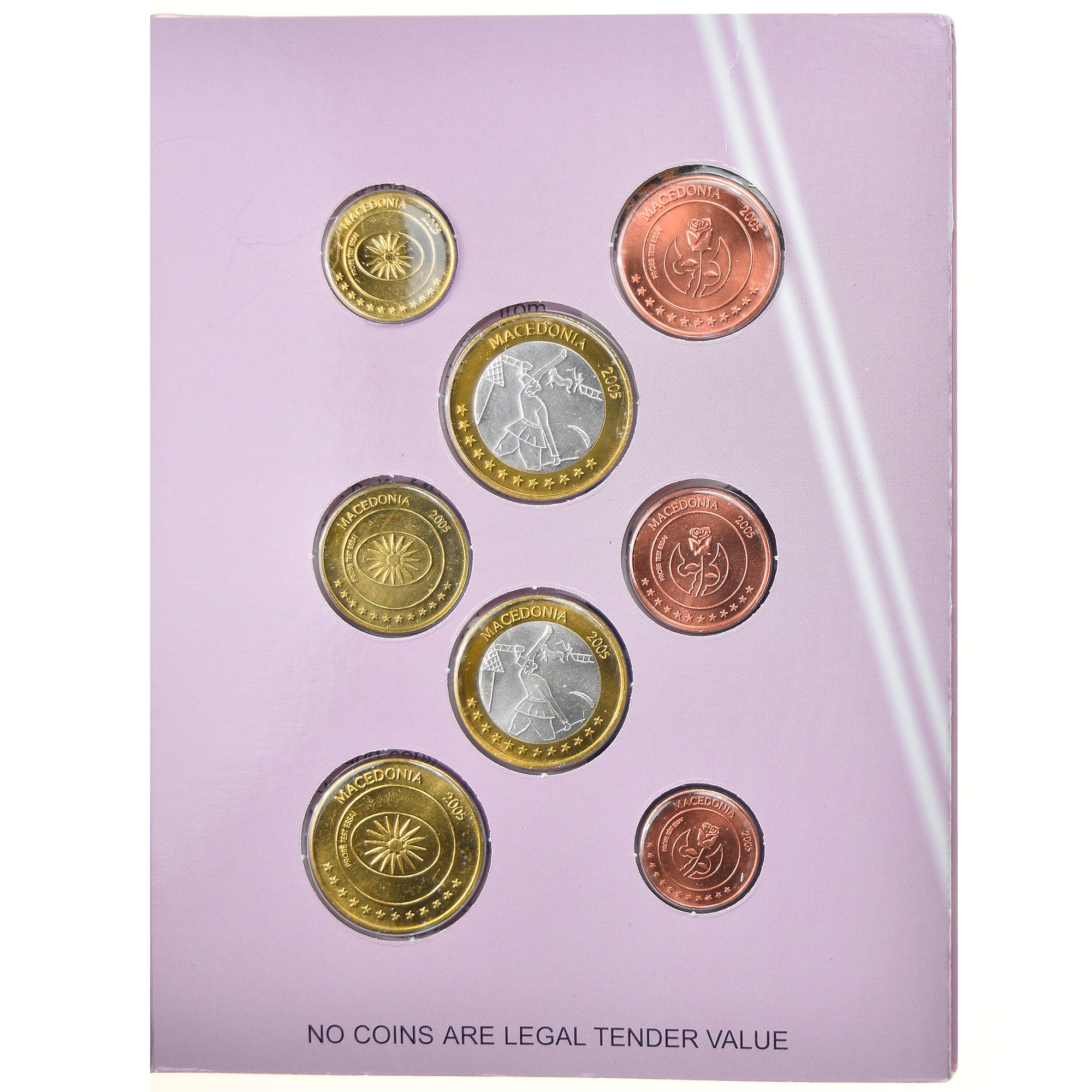 Macedonië, 1 Cent to 2 Euro, 2005, unofficial private coin, FDC, n.v.t.