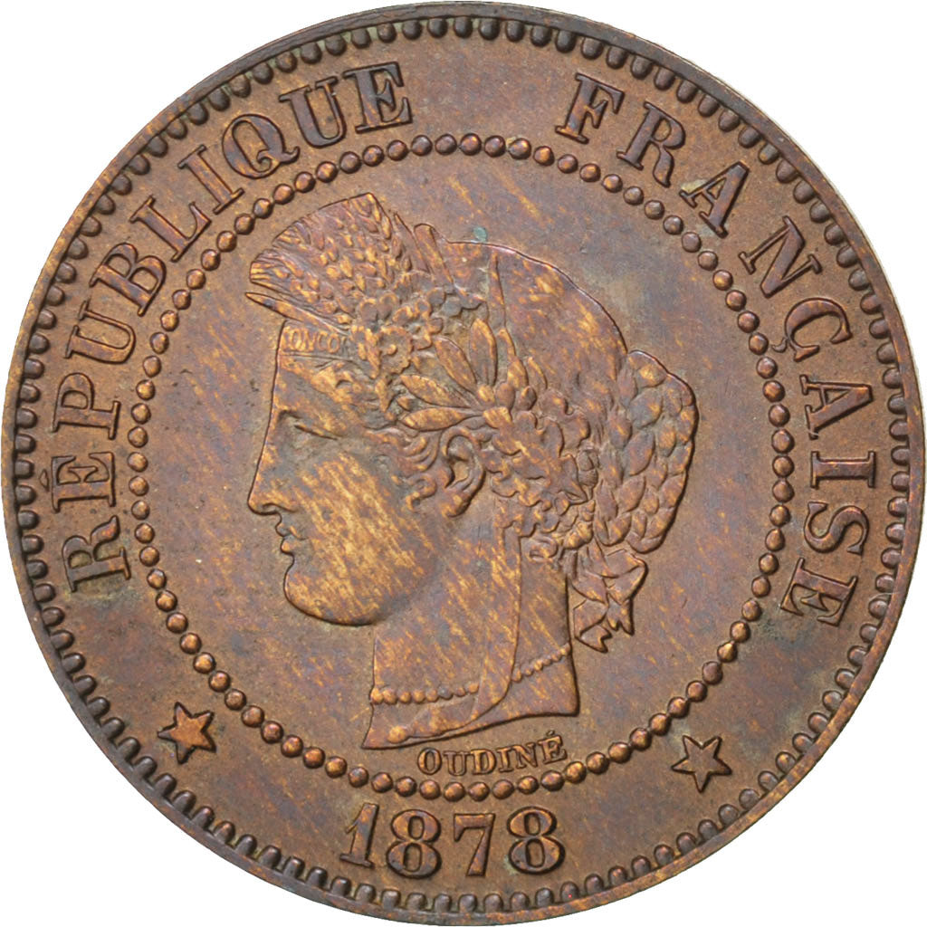 Munten, Frankrijk, Cérès, 2 Centimes, 1878, Paris, ZF+, Bronze, KM:827.1