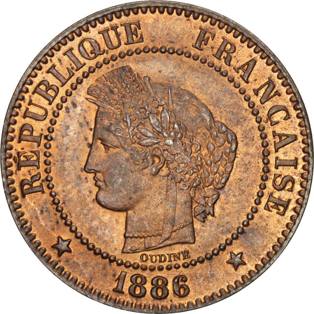 Moneda, Francia, Cérès, 2 Centimes, 1886, Paris, EBC+, Bronce, KM:827.1