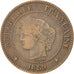 Moneda, Francia, Cérès, 2 Centimes, 1889, Paris, BC+, Bronce, KM:827.1