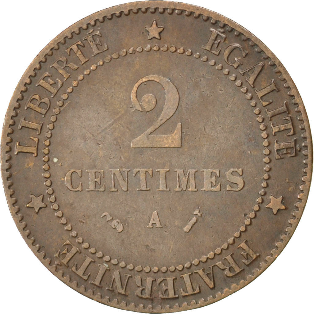 Coin, France, Cérès, 2 Centimes, 1889, Paris, VF(30-35), Bronze, KM:827.1