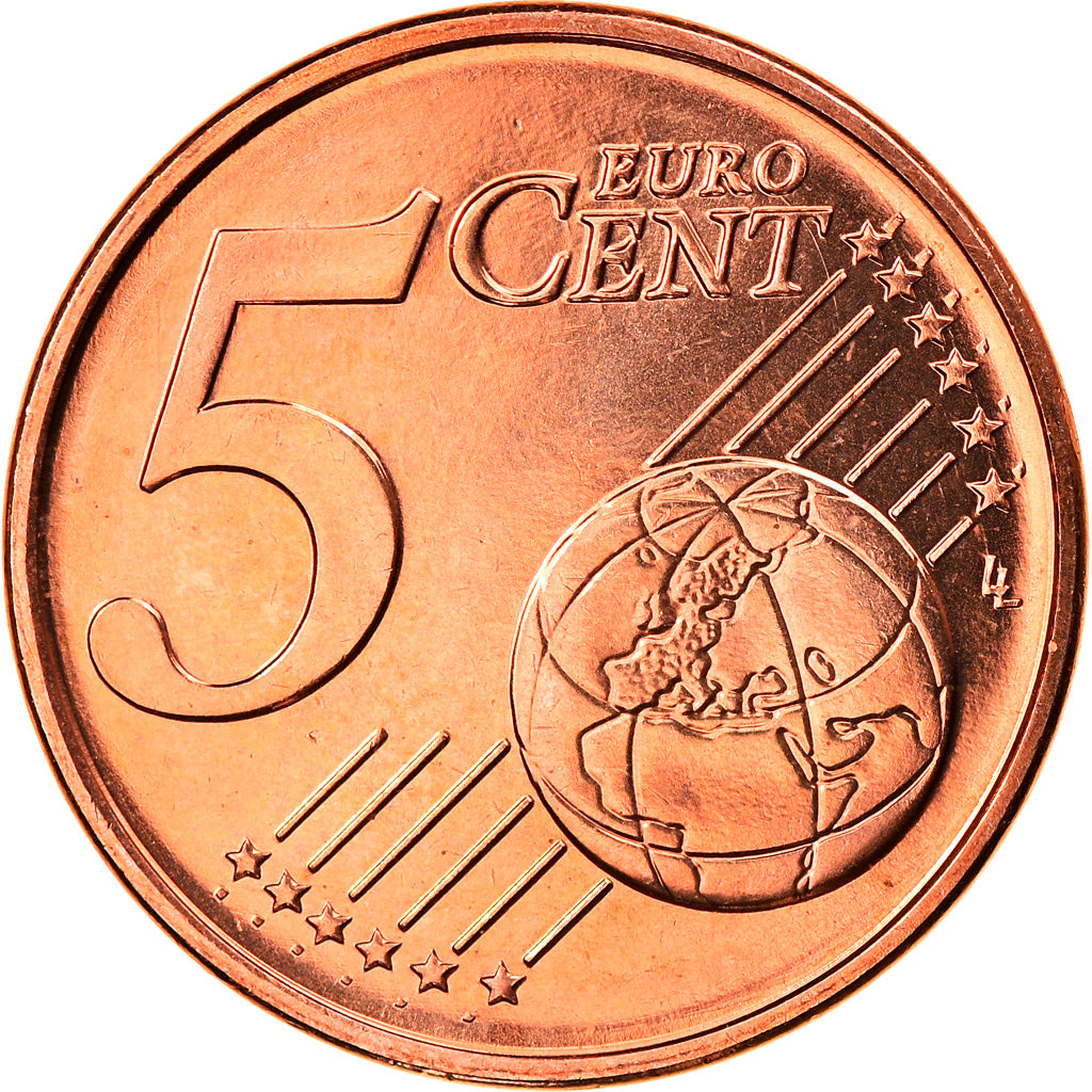 Grécia, 5 Euro Cent, 2009, Athens, MS(65-70), Aço Cromado a Cobre, KM:183