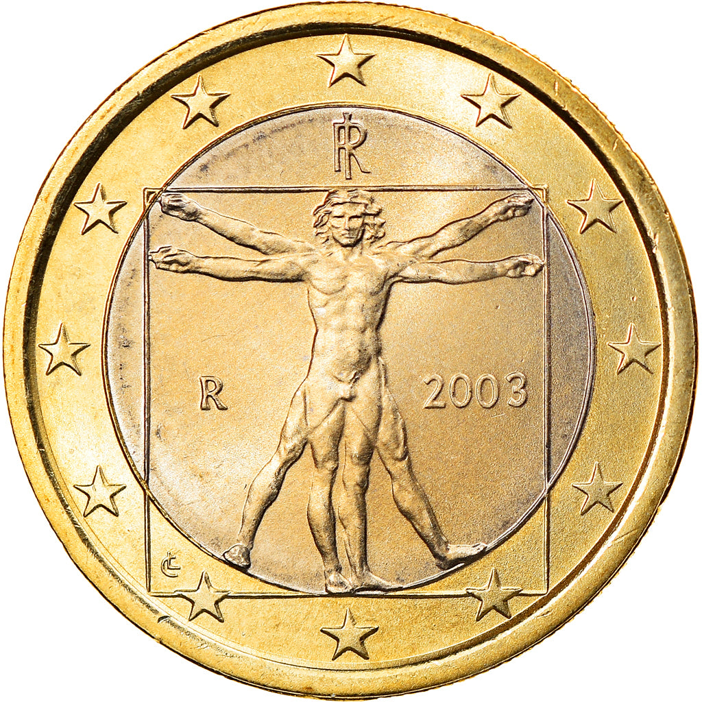 Italy, Euro, 2003, Rome, MS(65-70), Bi-Metallic, KM:216