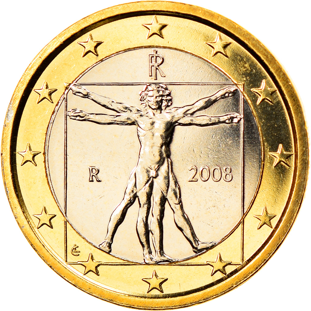 Italy, Euro, 2008, Rome, MS(65-70), Bi-Metallic, KM:250
