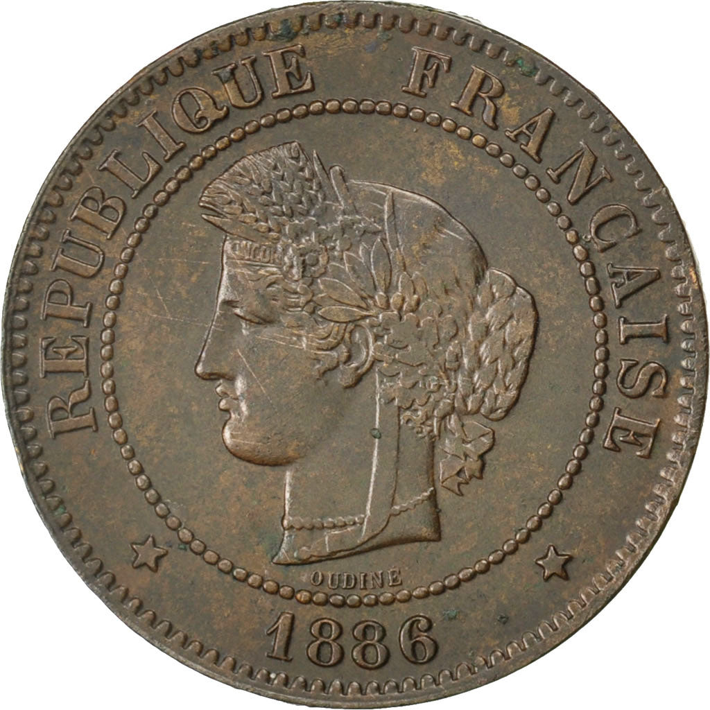 Moneta, Francja, Cérès, 5 Centimes, 1886, Paris, EF(40-45), Bronze, KM:821.1