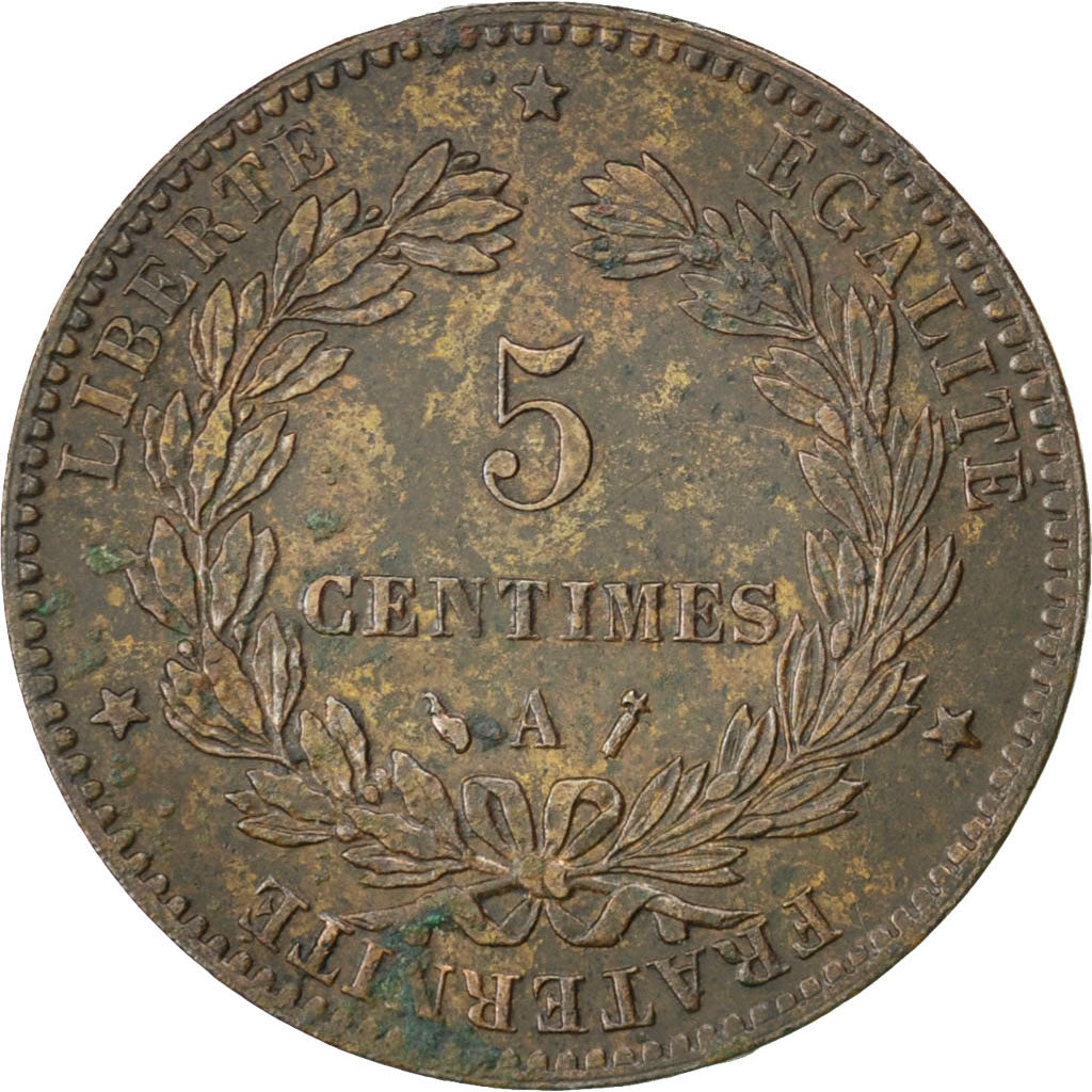 Moneta, Francja, Cérès, 5 Centimes, 1886, Paris, EF(40-45), Bronze, KM:821.1