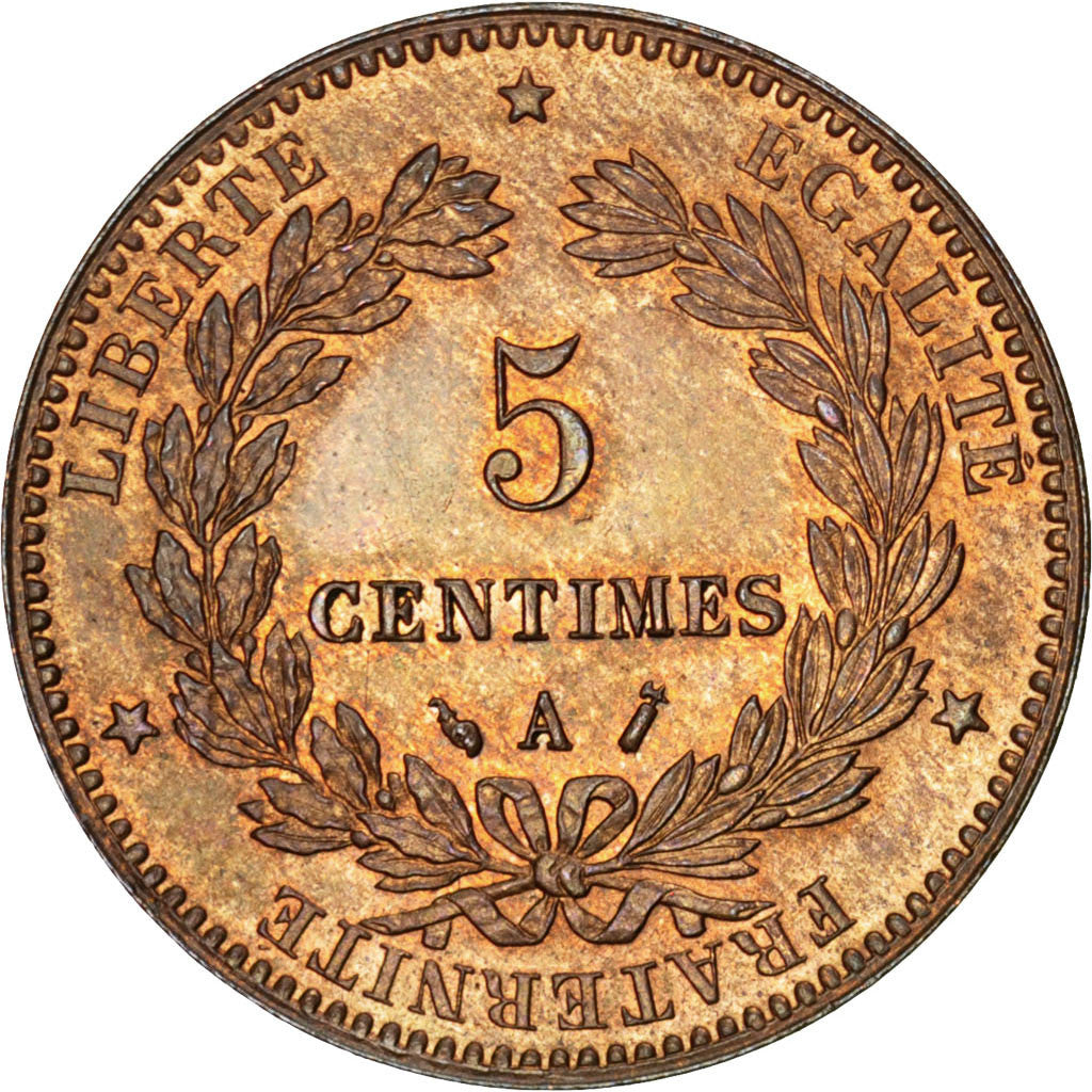 Moneta, Francia, Cérès, 5 Centimes, 1888, Paris, SPL, Bronzo, KM:821.1