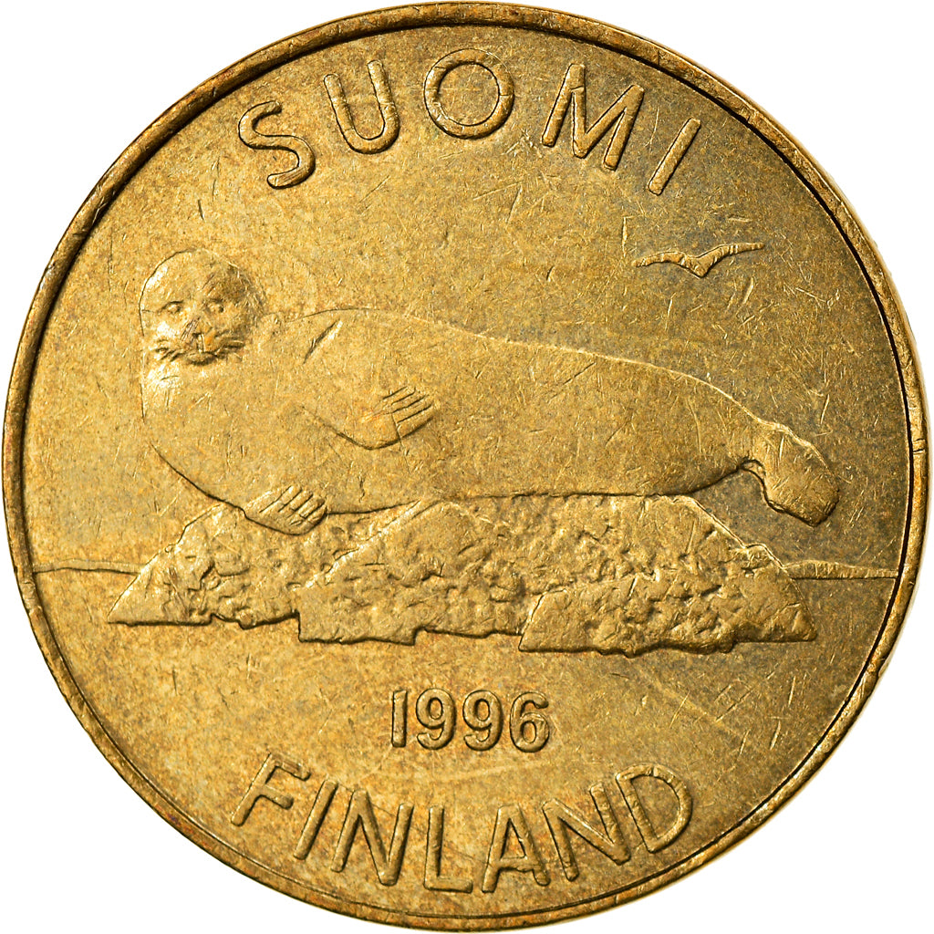 Moneda, Finlandia, 5 Markkaa, 1996, MBC, Cobre - aluminio - níquel, KM:73