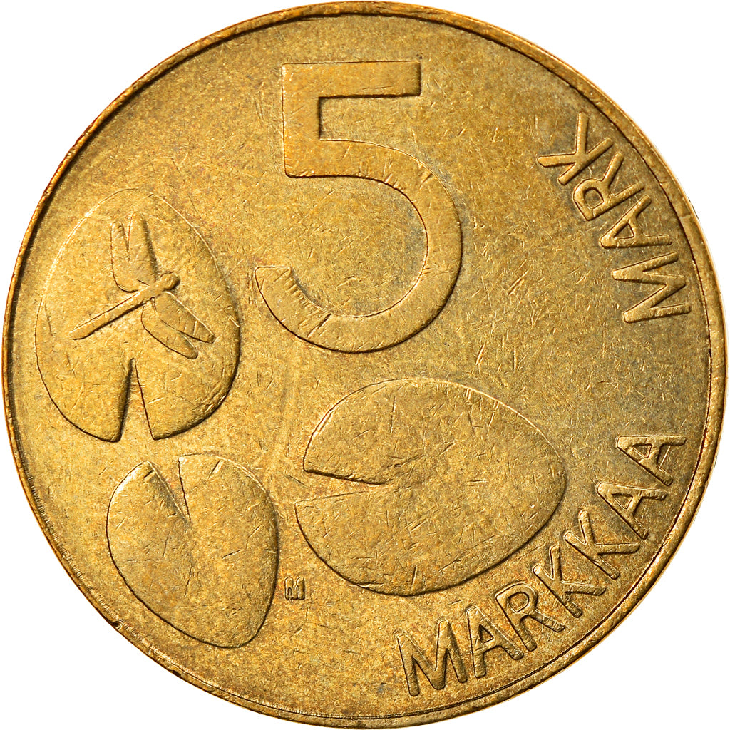 Moneda, Finlandia, 5 Markkaa, 1996, MBC, Cobre - aluminio - níquel, KM:73