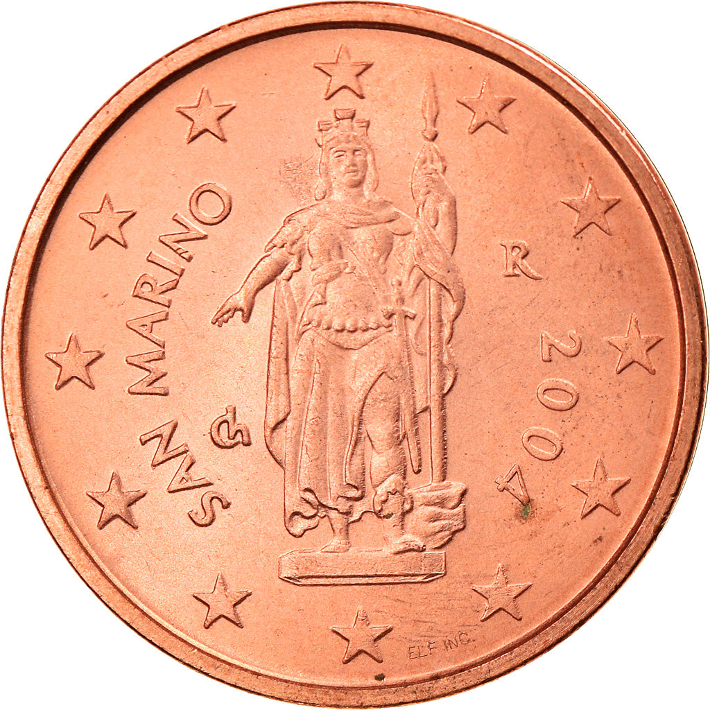 San Marino, 2 Euro Cent, 2004, Rome, MS(63), Copper Plated Steel, KM:441