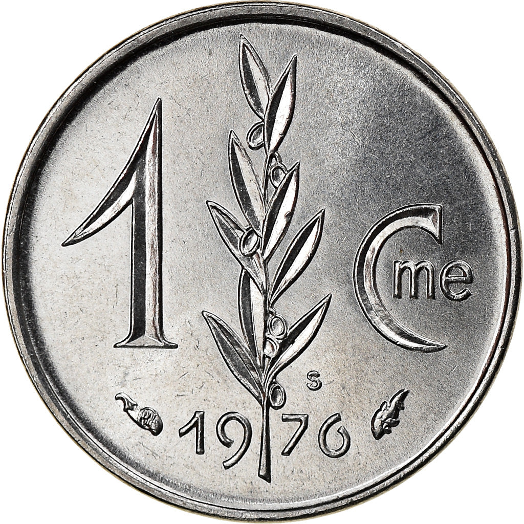 Coin, Monaco, Rainier III, Centime, 1976, MS(63), Stainless Steel, KM:155