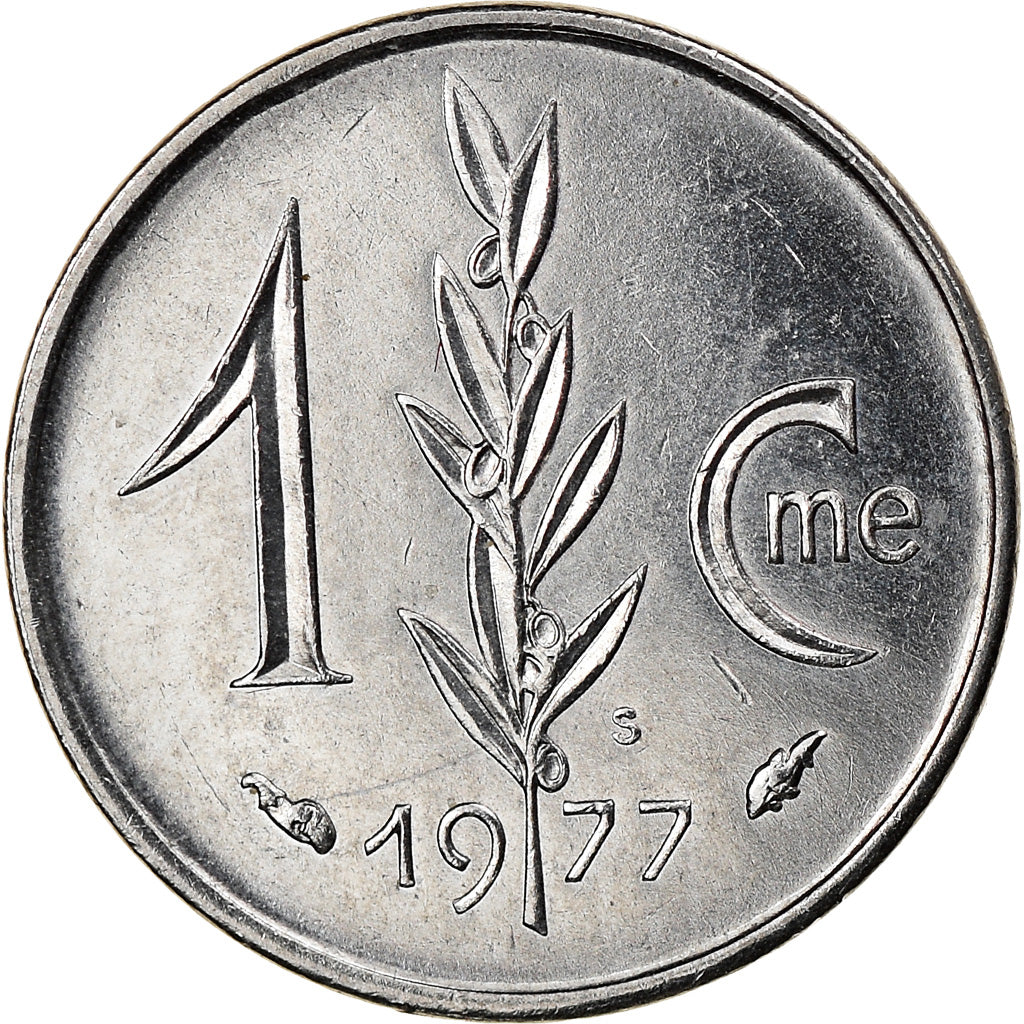 Coin, Monaco, Rainier III, Centime, 1977, MS(63), Stainless Steel, KM:155