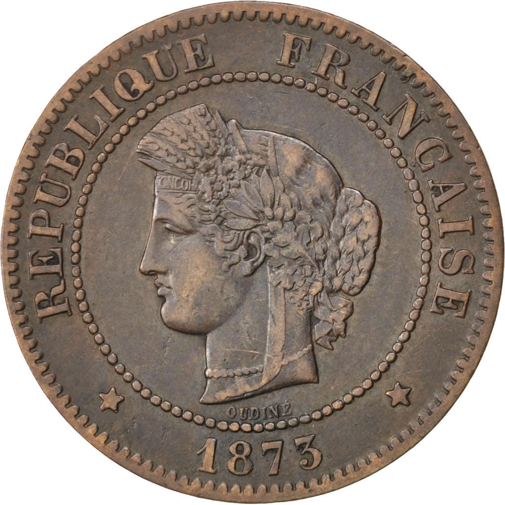 Monnaie, France, Cérès, 5 Centimes, 1873, Bordeaux, TB+, Bronze, KM:821.2