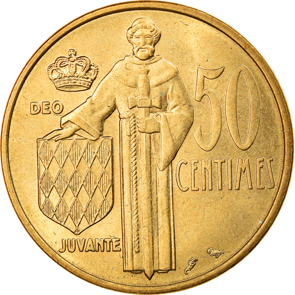 Moneta, Monaco, Rainier III, 50 Centimes, 1962, BB, Alluminio-bronzo, KM:144