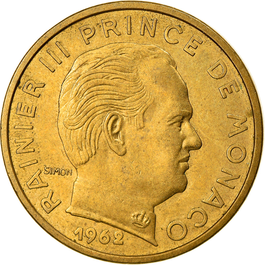 Coin, Monaco, Rainier III, 50 Centimes, 1962, EF(40-45), Aluminum-Bronze