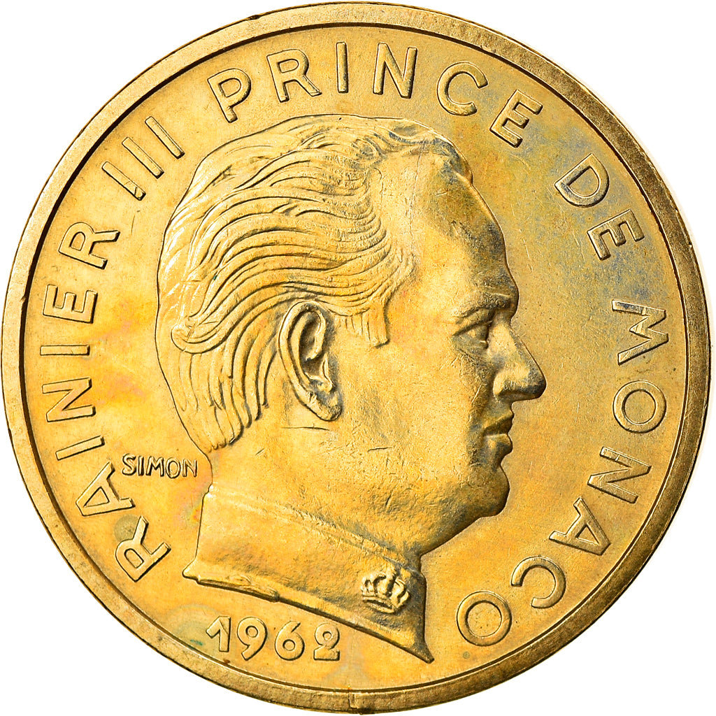 Coin, Monaco, Rainier III, 50 Centimes, 1962, EF(40-45), Aluminum-Bronze