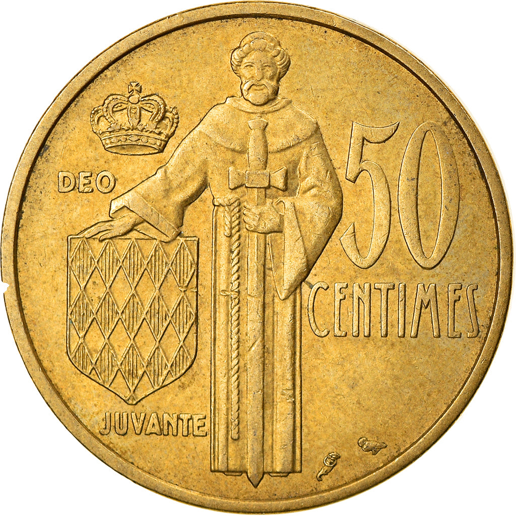 Coin, Monaco, Rainier III, 50 Centimes, 1962, EF(40-45), Aluminum-Bronze