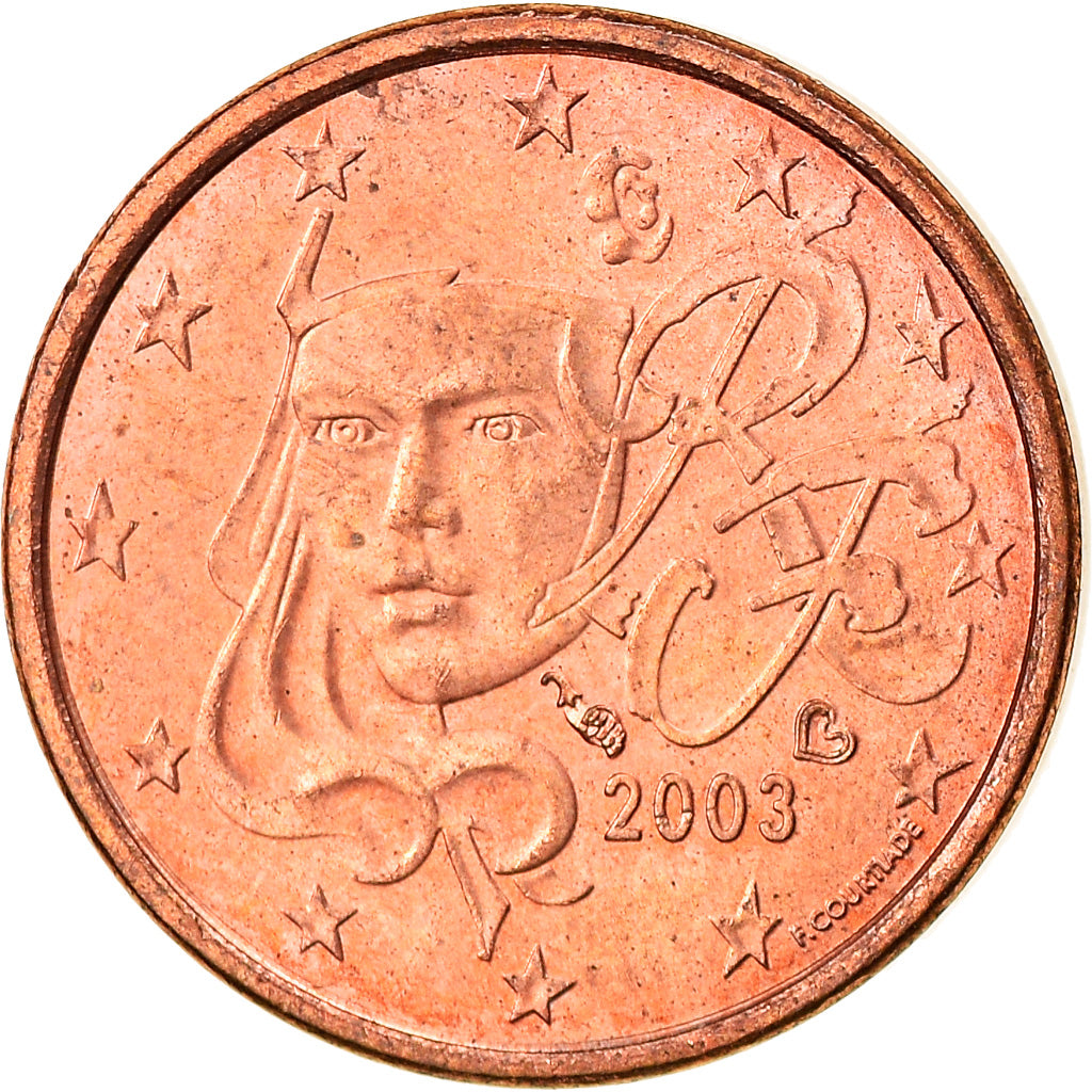 Francja, Euro Cent, 2003, Paris, EF(40-45), Miedź platerowana stalą, KM:1282