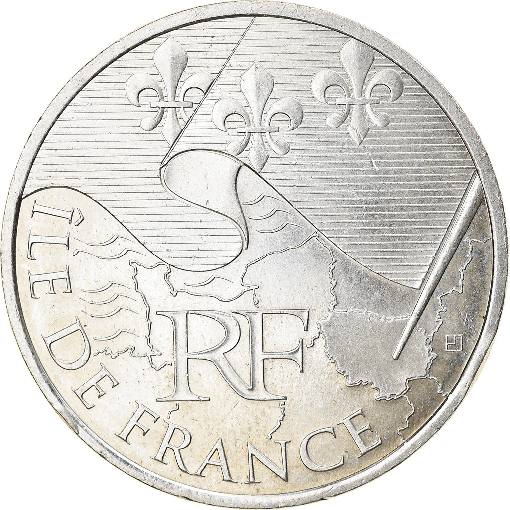 Frankrijk, 10 Euro, Ile de France, 2010, Paris, ZF+, Zilver, KM:1657