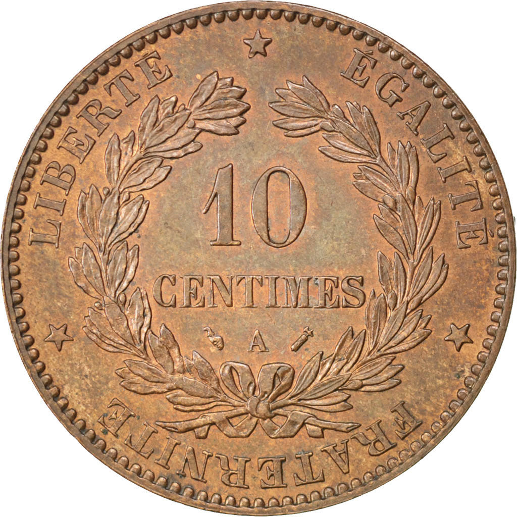 Monnaie, France, Cérès, 10 Centimes, 1891, Paris, SUP+, Bronze, KM:815.1