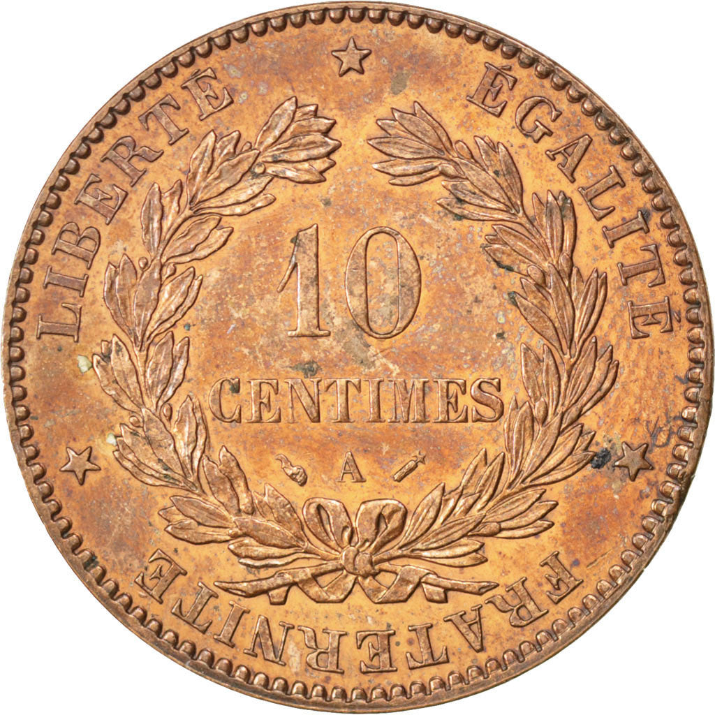 Coin, France, Cérès, 10 Centimes, 1891, Paris, AU(55-58), Bronze, KM:815.1