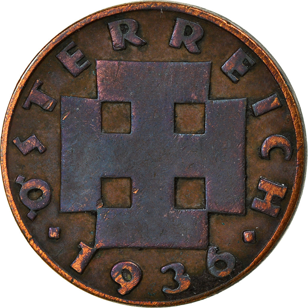 Monnaie, Autriche, 2 Groschen, 1936, TTB, Bronze, KM:2837